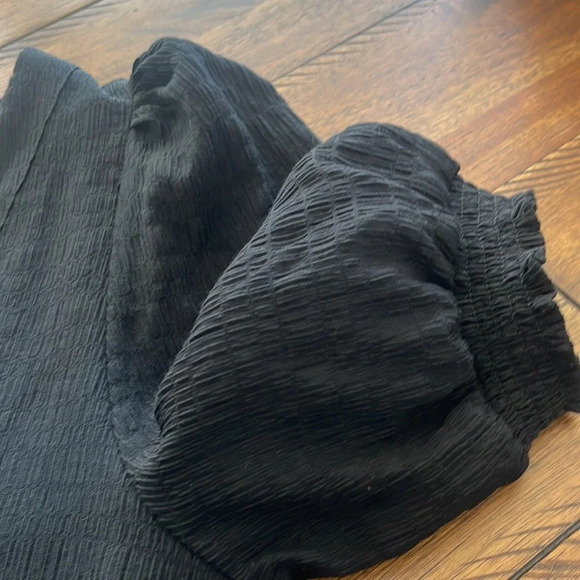 BB Dakota Steve Madden Womens Dress Black Stretch Mini V Neck Puff sz M - Picture 10 of 16